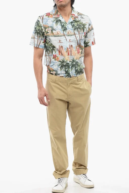 Fashion Pantaloni Chino A Vita Alta Uomo Pantaloni