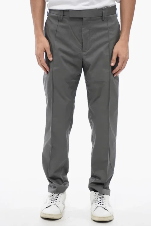 Clearance Pantaloni Chino a Vita Bassa CLEAN in Misto Cotone Uomo Pantaloni