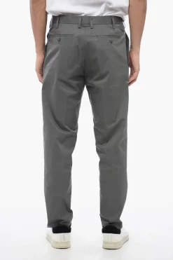 Clearance Pantaloni Chino a Vita Bassa CLEAN in Misto Cotone Uomo Pantaloni