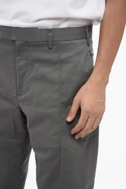 Clearance Pantaloni Chino a Vita Bassa CLEAN in Misto Cotone Uomo Pantaloni