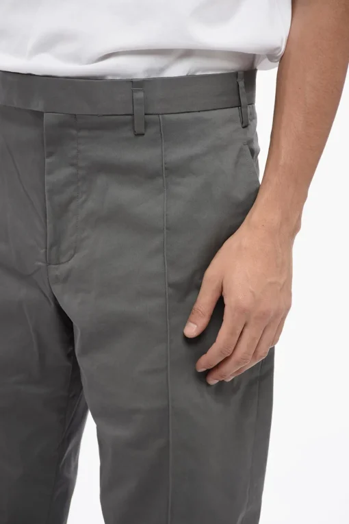 Clearance Pantaloni Chino a Vita Bassa CLEAN in Misto Cotone Uomo Pantaloni