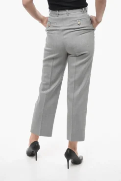 Online Pantaloni Chino ad 1 Pince in Lana Donna Pantaloni