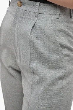 Online Pantaloni Chino ad 1 Pince in Lana Donna Pantaloni