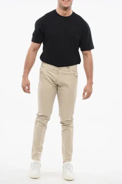 Best Pantaloni Chino con Patch Logato Uomo Pantaloni