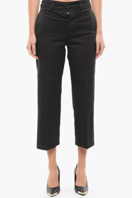 Fashion Pantaloni Chino Cropped Fit con Passanti Donna Pantaloni