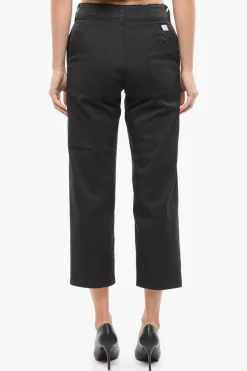 Fashion Pantaloni Chino Cropped Fit con Passanti Donna Pantaloni