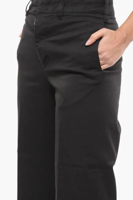 Fashion Pantaloni Chino Cropped Fit con Passanti Donna Pantaloni