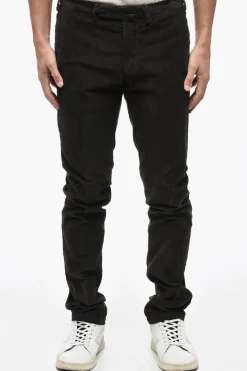 Clearance Pantaloni Chino EVOLUTO Slim Fit in Velour a Coste Uomo Pantaloni