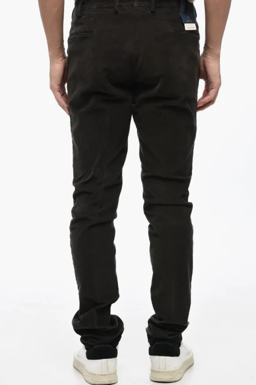 Clearance Pantaloni Chino EVOLUTO Slim Fit in Velour a Coste Uomo Pantaloni
