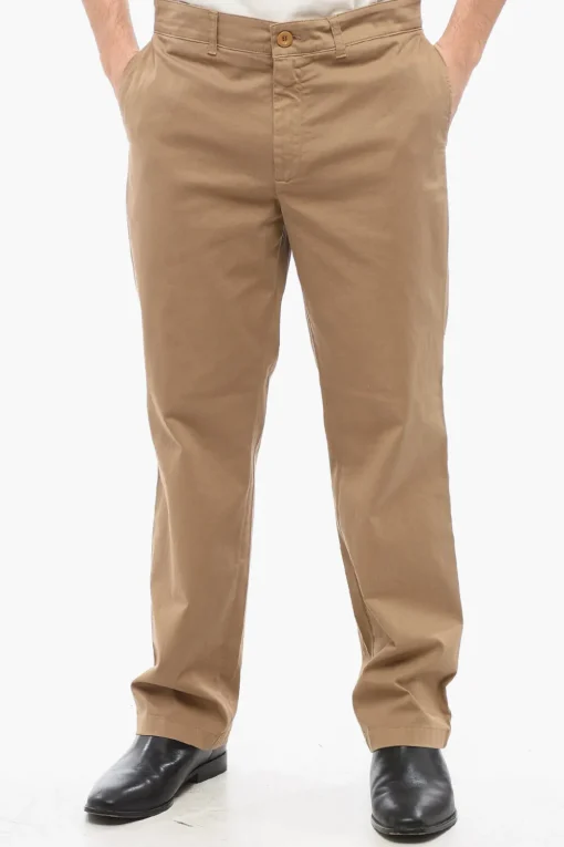 Sale Pantaloni Chino FIT in Cotone Stretch a Gamba Dritta Uomo Pantaloni