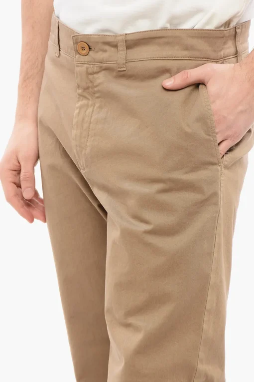Sale Pantaloni Chino FIT in Cotone Stretch a Gamba Dritta Uomo Pantaloni