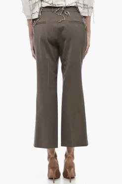 Pantaloni Chino Flared Fit in Lana Vergine Stretch>Alberto Biani Hot