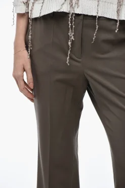 Pantaloni Chino Flared Fit in Lana Vergine Stretch></noscript>Alberto Biani Hot