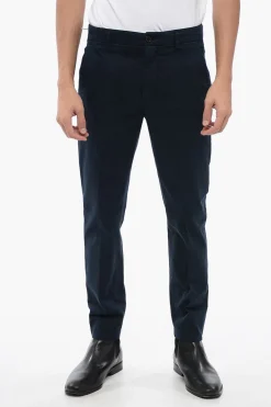 Hot Pantaloni Chino in Cotone Stretch Con Tasche ad Aletta Uomo Pantaloni