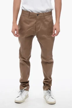 Pantaloni Chino in Cotone Stretch Con Tasche ad Aletta>Nine In The Morning Discount