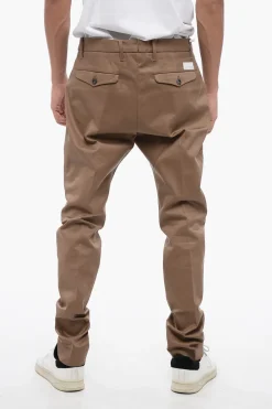 Pantaloni Chino in Cotone Stretch Con Tasche ad Aletta>Nine In The Morning Discount