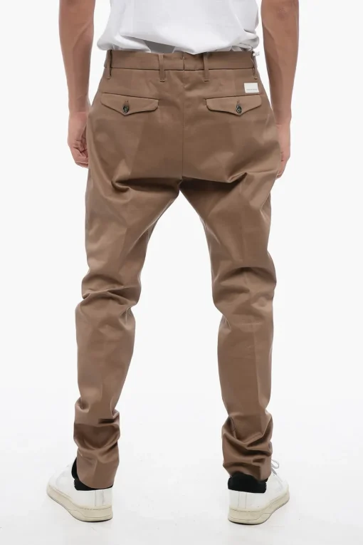 Pantaloni Chino in Cotone Stretch Con Tasche ad Aletta>Nine In The Morning Discount