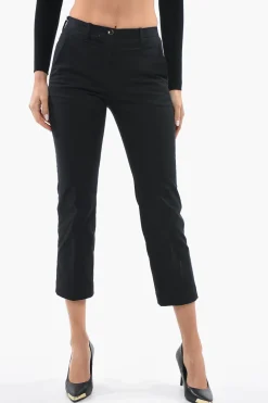 Discount Pantaloni Chino in Cotone Stretch con Passanti Donna Pantaloni