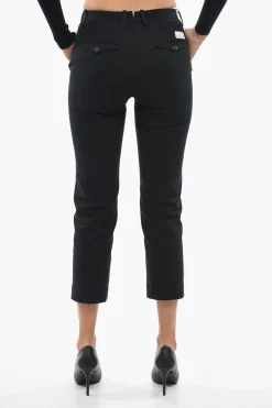 Discount Pantaloni Chino in Cotone Stretch con Passanti Donna Pantaloni