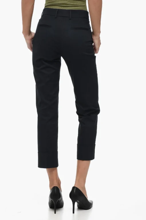 Discount Pantaloni Chino in Cotone Stretch MAURA con Risvolto Donna Pantaloni