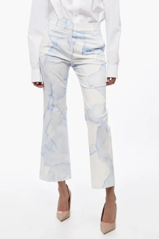 Best Pantaloni Chino in Cotone Stretch con Motivo Murble Donna Pantaloni