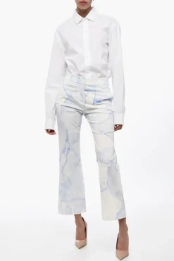 Best Pantaloni Chino in Cotone Stretch con Motivo Murble Donna Pantaloni