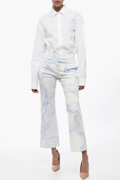 Best Pantaloni Chino in Cotone Stretch con Motivo Murble Donna Pantaloni