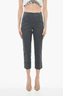 Pantaloni Chino in Cotone Stretch con Risvolto>Peserico Discount