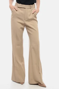 Pantaloni Chino in Lana Vergine con Fondo Svasato>Chloe Online