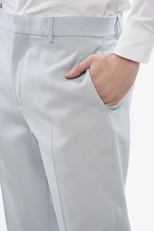 New Pantaloni Chino in Lana Vergine con Zip alla Caviglia Uomo Pantaloni