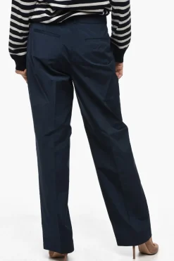 Outlet Pantaloni Chino in Misto Cotone con Abbottonatura a Scomparsa Donna Pantaloni