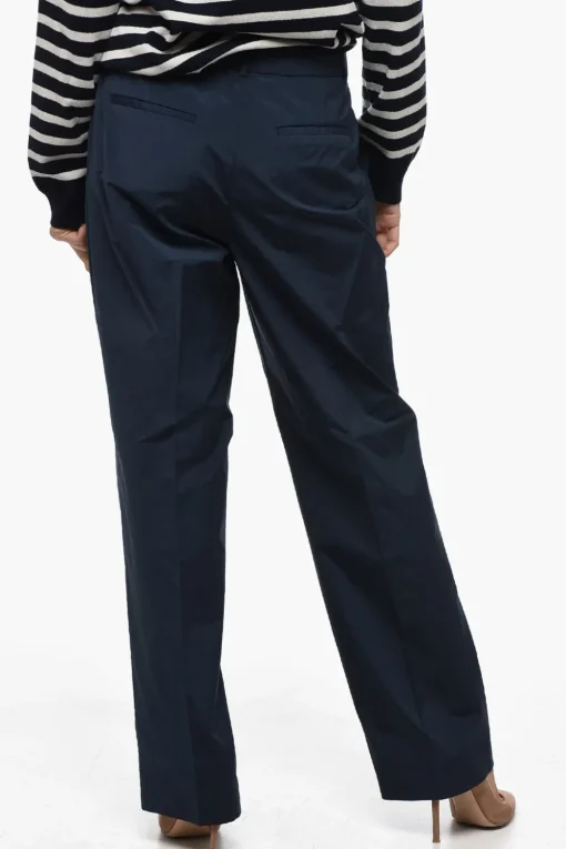 Outlet Pantaloni Chino in Misto Cotone con Abbottonatura a Scomparsa Donna Pantaloni