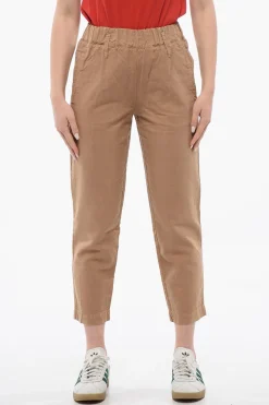 Pantaloni Chino in Misto Lino con Elastico in Vita>Woolrich New