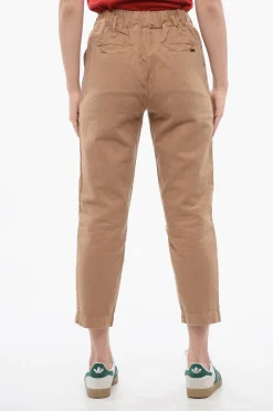 Pantaloni Chino in Misto Lino con Elastico in Vita>Woolrich New