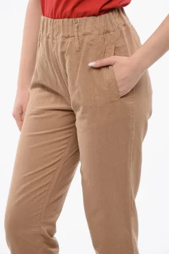 Pantaloni Chino in Misto Lino con Elastico in Vita></noscript>Woolrich New