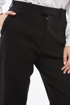 Online Pantaloni Chino in Misto Cotone con Textur Donna Pantaloni