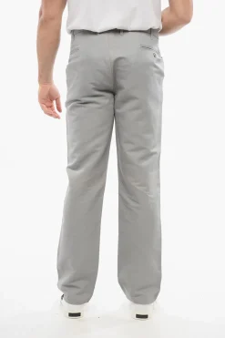 Sale Pantaloni Chino in Misto Lino con Passanti Uomo Pantaloni