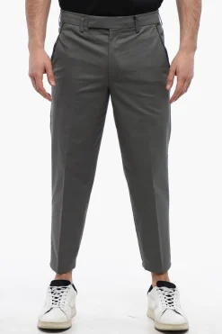 Pantaloni Chino in Misto Cotone con Elastico alla Caviglia>Neil Barrett Online