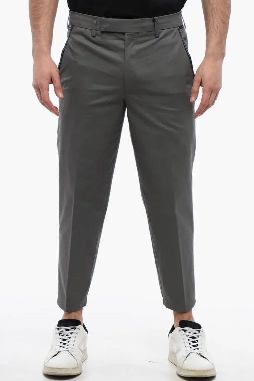 Pantaloni Chino in Misto Cotone con Elastico alla Caviglia>Neil Barrett Online