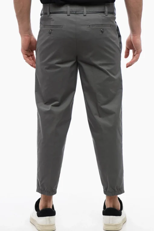 Pantaloni Chino in Misto Cotone con Elastico alla Caviglia>Neil Barrett Online