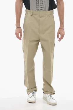 Pantaloni Chino in Misto Cotone con Chiusura a Scomparsa>Ermenegildo Zegna Outlet