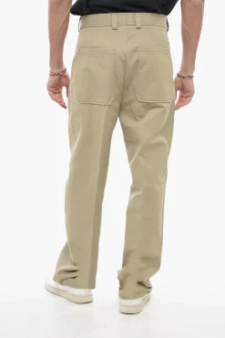 Pantaloni Chino in Misto Cotone con Chiusura a Scomparsa>Ermenegildo Zegna Outlet