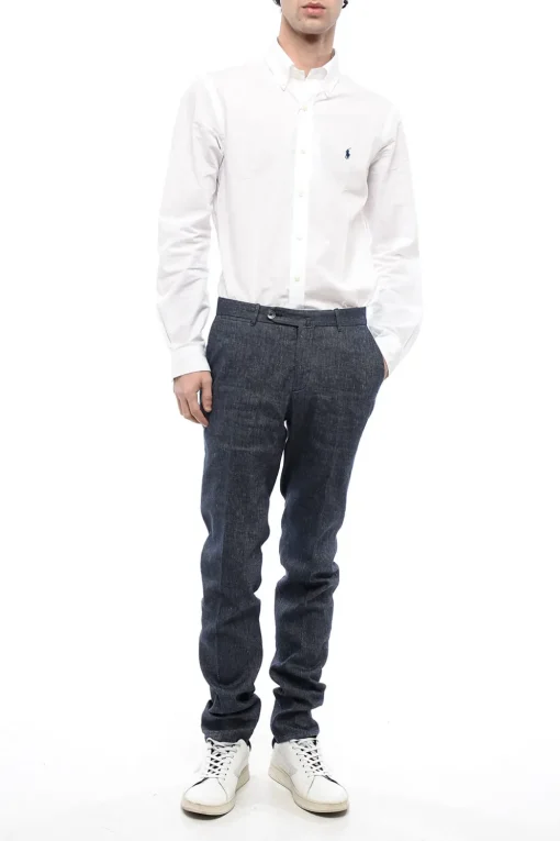 Pantaloni Chino In Misto Lino Slim Fit>Corneliani Best