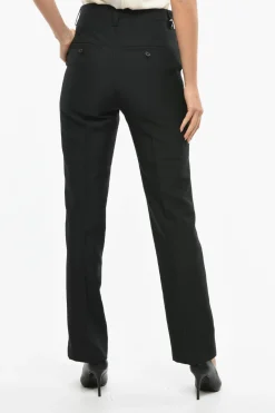 Fashion Pantaloni Chino in Tinta Unita con Passanti Donna Pantaloni