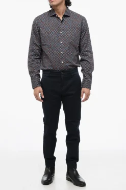 Fashion Pantaloni Chino in Twill di Cotone Uomo Pantaloni