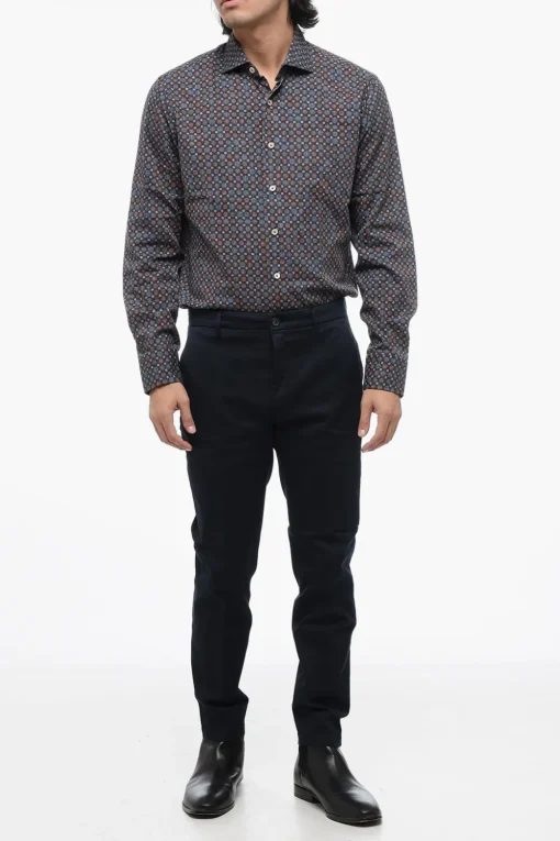 Fashion Pantaloni Chino in Twill di Cotone Uomo Pantaloni