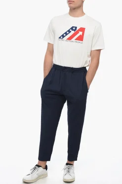 Discount Pantaloni Chino in Twill con Coulisse Uomo Pantaloni