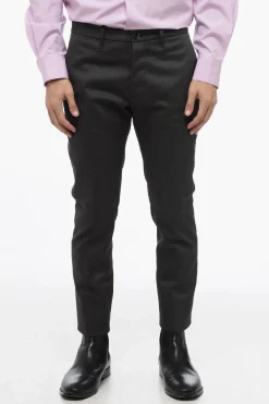 Best Pantaloni Chino in Twill di Cotone con Tasca Ad Aletta Uomo Pantaloni