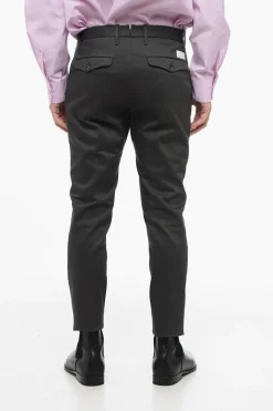 Best Pantaloni Chino in Twill di Cotone con Tasca Ad Aletta Uomo Pantaloni