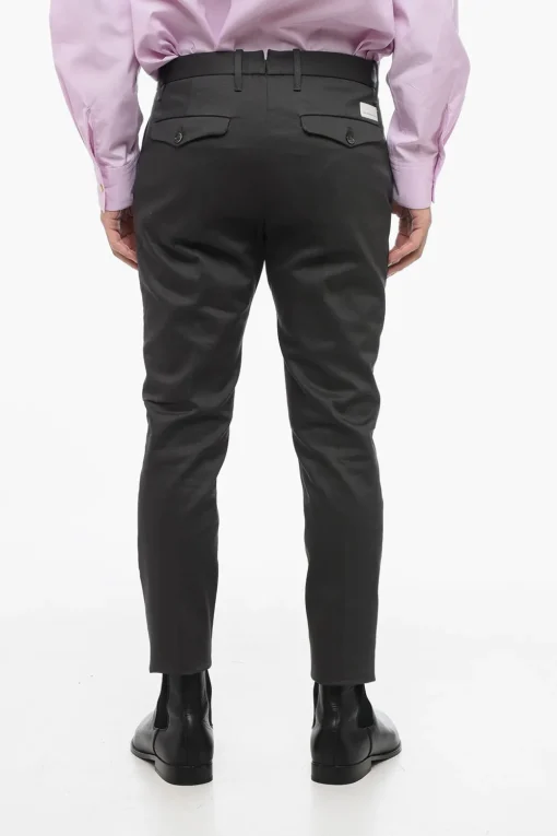 Best Pantaloni Chino in Twill di Cotone con Tasca Ad Aletta Uomo Pantaloni